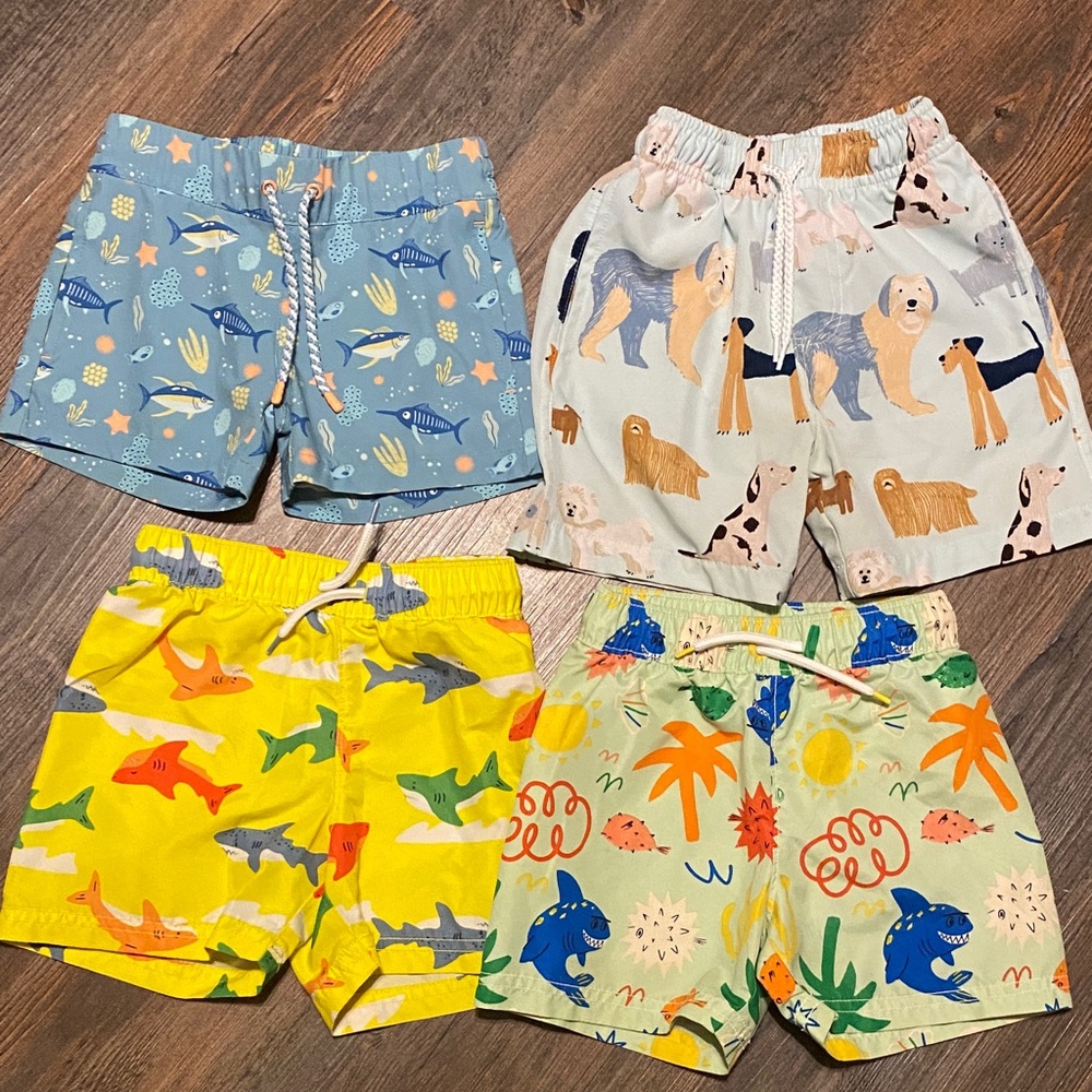 Set of 4 great condition 2T boys swim trunks